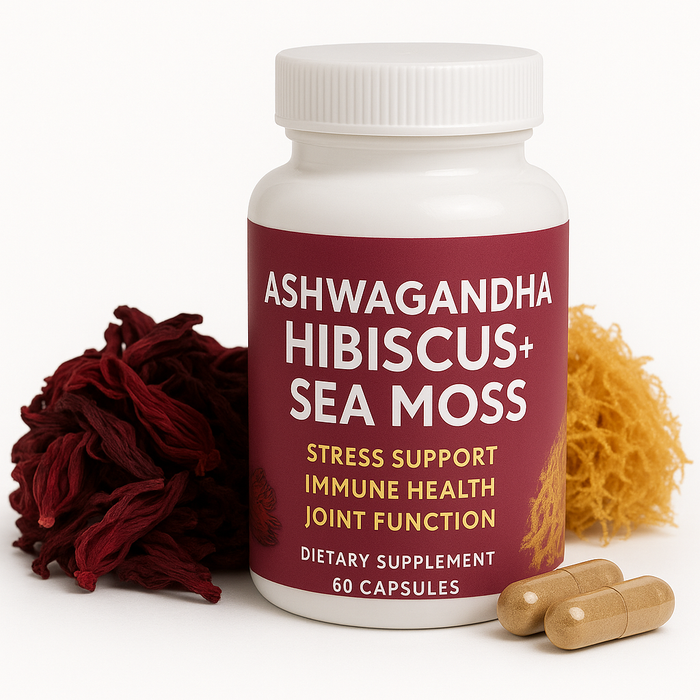 Ashwaganda, Seamoss, Hibiscus Supplement - 550mg (60 capsules)